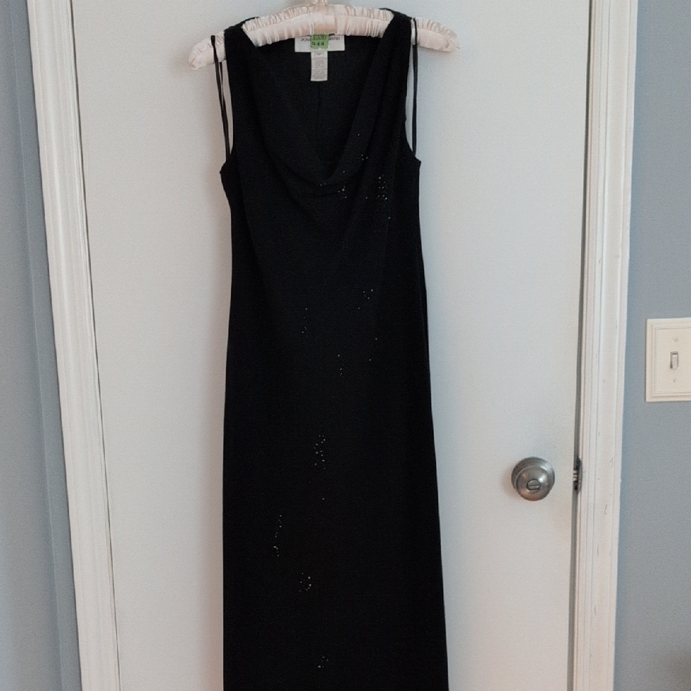Black Sheath Maxi Dress with Cowl Neck for Cocktail